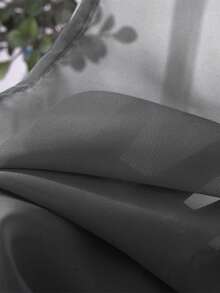 1pc Solid Color Sheer Voile Curtain, Creates Romantic Ambience, Made Of Breathable Fabric, Suitable For Decorating Living Room, Bedroom, Home Rental, All Seasons