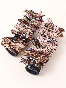 30pcs Bunny Ear Headband For Girls, Cute Bowknot Hair Band Scrunchie (Random Color And Style) - Multicolor - View 5