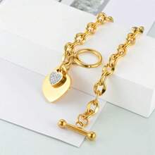 1 pièce Bracelet minimaliste à la mode en acier inoxydable en forme de cœur, convient pour la tenue quotidienne ou les soirées des femmes, excellent cadeau pour les amis