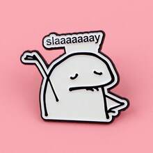 1 件西班牙格言珐琅胸针，独特的翻领别针徽章 - 可爱的包袋和服装配饰学校办公室配饰衬衫夹克珠宝圣诞节万圣节衣服别针有趣可爱的教师礼物 - 黑色 - 查看 4