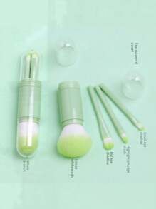 Set di pennelli da trucco personalizzati 4 in 1, set di strumenti cosmetici mini, pennello retrattile per fondotinta, pennelli per trucco portatili