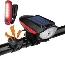 X-TIGER Rechargeable Bicycle Headlight And Taillight Set, 250 Lumens Solar Power Bicycle Front Light, Safe LED Warning Waterproof USB-C 1200mAh, Ultra Bright For Cycling Safety At Night