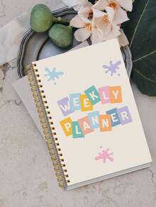1pc Weekly Agenda Planner – A5 Undated Notebook With Time Slots, Checklist, Mood Journal & Workout Log, 96 Pages,Task Management & Personal Organizer, Office & School Supplies, Back To School - Multicolor - View 7