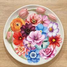 50张复古花卉贴纸，用于日记本吉他头盔装饰，不对称形状