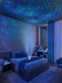 1 pièce Veilleuse à effet d'eau ondulante - Alimentée par USB, lumière étoilée multifonctionnelle, convient pour la décoration de la chambre à coucher et du salon, créant une atmosphère romantique - un cadeau inoubliable pour Noël, la Saint-Valentin, les mariages et les anniversaires