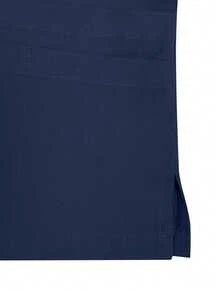 Women V-Neck Color Block Stripe Multi-Pocket Drawstring Scrubs Nurse Scrub Uniform Set, Workwear For Dentist, Healthcare, Pet Hospital, Laboratory - Navy Blue - View 11