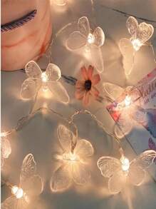 1pc Romantic 3D Butterfly LED Fairy Light, Artistic Decorative Butterfly Animal Theme, Battery Powered, Perfect For Valentine's Day Decor, Ideal Birthday Gift, Wedding Decoration, Suitable For Indoor Home & Outdoor Garden, Bedroom, Park, Festival Party Ambience Lighting, Wedding Table Center Piece, Thanksgiving, New Year, Floral Arrangement, 59/118ft, For Flowers, Gifts And Decor, Dreamlike Ambiance
