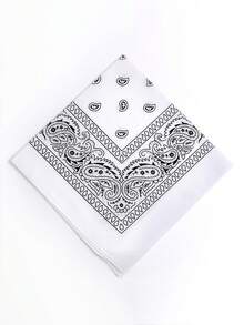 وشاح مربع بنقشة زهور عتيقة، أسلوب هيب هوب كوري أحادي الجنس، وشاح مرن للشارع للسيدات