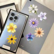 50张复古花卉贴纸，用于日记本吉他头盔装饰，不对称形状