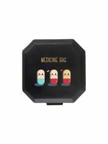 Boîte à pilules portable à compartiments, boîte de rangement de capsules à 6 grilles, avec impression de motif de pilule, boîte à pilules de voyage, boîte à médicaments, mini boîte à pilules, organisateur de pilules à 6 grilles, mini boîte à pilules de voyage pour comprimés, boîte hermétique pour médicaments et vitamines, distributeur organisateur, pour le voyage, la maison, le camping, l'extérieur, la randonnée, la chasse. Étui à pilules, boîte à pilules, trousse de premiers soins, accessoires de voyage, articles essentiels de dortoir