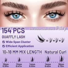 154 sợi mi giả cong chữ C, kích thước 10-18mm - Tự làm mi giả kiểu ướt, mi nhọn, mi giả anime, mi giả riêng lẻ với dải mi siêu mỏng 0.05mm, vô hình. - màu đen - Xem 3