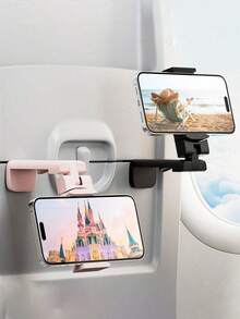 3/2/1pcs Airplane Phone Holder, Portable Travel Stand, Foldable Adjustable Rotatable Selfie Holder For Desk, Train Seat, Luggage, Kitchen Cabinet - Durable Plastic Structure, Compact Foldable Phone Hook, Universal Phone Holder For Phone, Travel, Home, Office