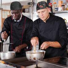 1pc/Set Chef Hats, Adjustable Long Band Service Caps, Restaurant Skull Caps, High-Tall Kitchen Hats For Dining, Black Polyester Woven With Toggle Closure, Lightweight Stretch Fit, Skull, Chef Hats