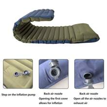 Hiking Camping Inflatable Sleeping Pad-3.9''Thick, With Built-In Pillow & Foot Pump - Portable Air Mattress For Single/Double Use