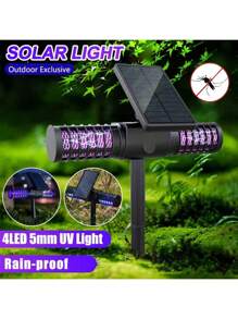 3pcs Solar Powered Mosquito Killer Lamp, Outdoor Waterproof Courtyard Lamp - Ground Inserted Lawn Lamp, Mosquito Repellent Lamp, Automatic Sensing Lighting, Garden Camping Mosquito Prevention