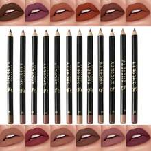 [12pcs Brown Lip Liners] 12pcs Long Lasting Brown Matte Lip Liners Gift Set | Easy To Apply Lip Pencils, Assorted Shades, Smooth Contouring For Perfect Lips, Cosmetics Gifts For Women - 12pcs - 查看 4
