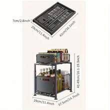 1 Pieza Set Organizador debajo del Fregadero, Organizador de Gabinete de dos niveles Plegable con Ruedas, Organizador Resistente a la Oxidación Debajo del Fregadero, Organizadores de Gran Capacidad Debajo del Fregadero y Cajones Deslizantes de Almacenamiento, Estante de Almacenamiento de Cocina, Bandeja de Almacenamiento Deslizante para Botellas de Especias