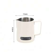 1 Pieza Jarra espumadora de café y leche, taza para espuma de leche, de acero inoxidable 304, con pantalla de temperatura, escala interna precisa, tanque de ordeño de boca puntiaguda, control preciso del caudal de la espuma de leche, sensación cómoda, olla para espuma de leche, utensilios para espresso, de alta calidad exquisita, duradera, accesorios profesionales para café en el hogar, la oficina y la cafetería 350/600ml Vuelta al colegio
