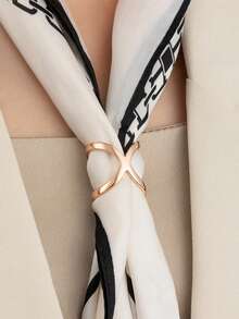 1件/3件/9件时尚新款丝巾扣简约女士围巾扣环亮面X型围巾环两用围巾丝巾扣