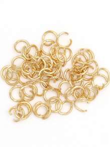 Aproximadamente 100 piezas de anillos divididos abiertos de acero inoxidable dorados y plateados para hacer joyas DIY, collares, pulseras y otros conectores