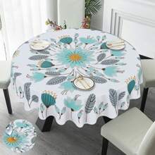 1 bucată față de masă rotundă de 60 de inchi, design cu mandala boemă, cârpă de masă rotundă, colorată, rezistentă la apă, covorașă de picnic pentru grătar în curte în stil boho, decor pentru bucătărie de acasă