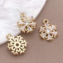 2/4/6pcs 18K Gold Plated Cubic Zirconia Flower Star Moon Charms Cute Angel Brass Charms Pendant For Jewelry Necklace Bracelets Earrings Making DIY Crafts