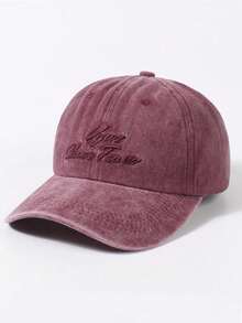 1 pieza Gorra de béisbol unisex de unicolor casual con bordado de letras, gorra snapback de poliéster casual, retro y versátil, apta para actividades al aire libre y uso diario - Ver 5