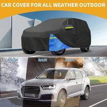 Car Cover Waterproof All Weather 210D, UV Sun Rain Protection, With Left Side Zipper - Black Blue for Toyota Highlander - View 2