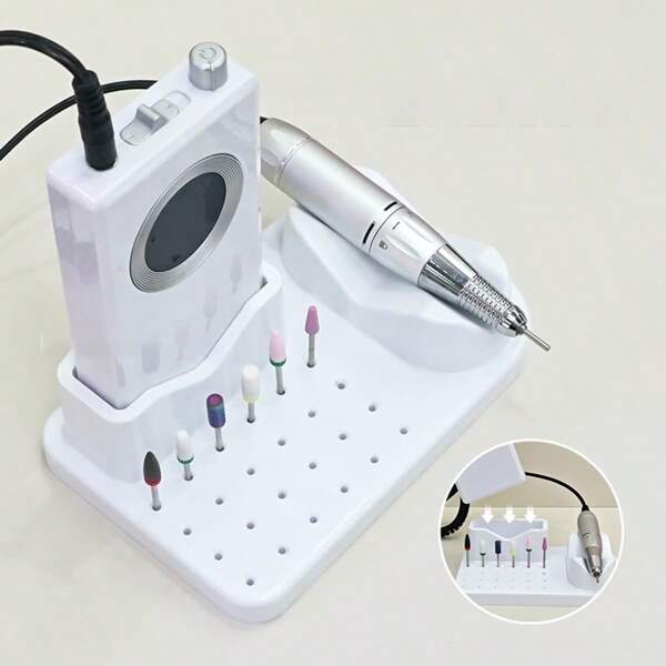 Soporte organizador para almacenamiento de accesorios de manicura, incluye sujetador para brocas de taladro, caja para brocas, soporte para cabezales de pulido y esmerilado