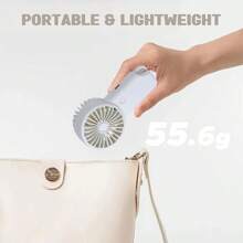 1 件手持式 USB 充电风扇，白色便携式迷你台扇，带 3 种速度设置，强力个人风扇，返校、万圣节礼物，适合女性、男性、家庭、办公室、化妆、户外旅行