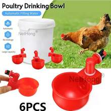 NetHong 6x Automatic Chicken Water Cup Waterer Poultry Drinking Bowl Feeder Drinker Tool - Red - View 6