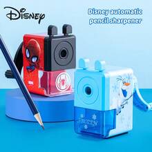 Disney 1 件卡通史迪奇冰雪奇缘蜘蛛侠手动铅笔刀带手摇曲柄，学生用塑料铅笔刀 - 无需电力，自动进纸机制，适合返校使用 - 彩色 - 查看 2