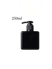 1 Stück PET Kunststoff Lotion/Duschgel nachfüllbare Spenderflasche, schwarze quadratische Form, wiederverwendbarer Seifenspender, Badezimmer Aufbewahrungszubehör für den Schulanfang
