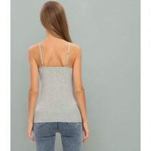 4 Piece, Women Camisole Basic Undershirt Adjustable Spaghetti Strap Tank Top - Black/Grey/White/Army Green - View 6