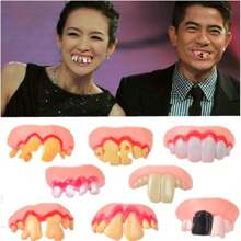 Dientes de vampiro zombi de novedad de Halloween, juguetes de broma para fiestas, dientes falsos