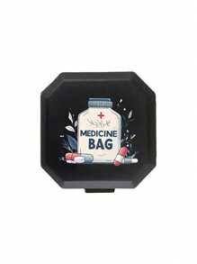 Boîte à pilules portable à compartiments, boîte de rangement de capsules à 6 grilles, avec impression de motif de pilule, boîte à pilules de voyage, boîte à médicaments, mini boîte à pilules, organisateur de pilules à 6 grilles, mini boîte à pilules de voyage pour comprimés, boîte hermétique pour médicaments et vitamines, distributeur organisateur, pour le voyage, la maison, le camping, l'extérieur, la randonnée, la chasse. Étui à pilules, boîte à pilules, trousse de premiers soins, accessoires de voyage, articles essentiels de dortoir