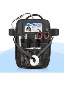 1 件装护士腰包，带胶带夹，多隔层医疗装备口袋腰包护理收纳袋 | 多功能腰包，可放置听诊器、绷带剪刀等医疗用品