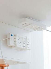 2/1pcs Router Holder/Wifi Storage Rack, Power Outlet Holder, Wall-Mounted Bracket, Set-Top Box Storage Rack, Hole-Free Storage Box Holder, High Capacity Space-Saving Wall Shelf, Suitable For Living Room, Bedroom, Desk And Dorm - White - View 8
