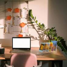 贺卡展示架贴纸展示架 12 槽透明亚克力收纳盒便携式明信片架适用于柜台桌面 - 無色 - 查看 6