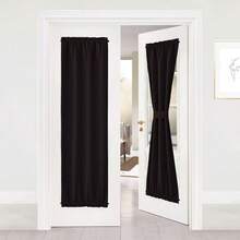 Local Warehouse- Door Curtain Panel, Grey French Door Curtains Blackout Thermal Insulated Curtain Sidelight Privacy For Window/Living Room/Doorways/Classroom (25W By 72L Inches, 1 Panel) - 太妃糖棕色 - 查看 8