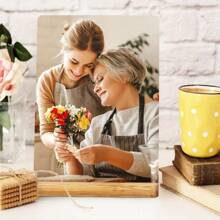 3 piezas Marco de fotos de metal en blanco de 5"x7"/ 6"x8", con base de madera, compatible con impresión por transferencia de calor, personalizable con fotos para regalo del Día de la Madre, decoración de boda, recuerdo familiar - Compatible con prensadora térmica - Marcos de fotos personalizables - Artículos esenciales hechos a mano - Exhibición conmemorativa de fotos - Regalo de decoración premium para el hogar