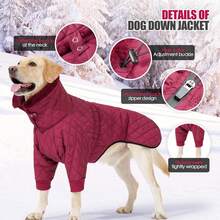 Warm Dog Coat Double Zipper, Winter Dog Clothes Suitable For Small And Medium-Sized Dogs, Turtleneck Dog Down Jacket, Two Legs Dog Cold Weather Coat, Windproof Waterproof Dog Winter Jacket