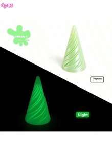 1/2/4 piezas Juguetes de descompresión en espiral impresos en 3D, Cono imposible, Juguetes de transferencia piramidal, Decoración de escritorio de ilusión de línea de vórtice mini, Regalos, Aliviar la ansiedad, Versión que brilla en la oscuridad requiere carga con luz solar, Color arcoíris y brillo aleatorio
