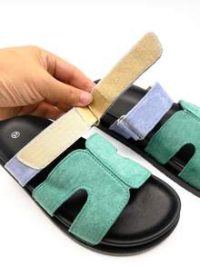 Sandalias deslizantes ajustables con logo H para mujer, pantuflas de primavera - Verde - Ver 8