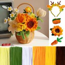 Limpiapipas para manualidades de flores, tallos de chenilla en tonos pastel para proyectos de arte DIY y regalos creativos (6 colores), kit a granel de limpiapipas esponjosos para hacer flores, ideal para decoración de fiestas