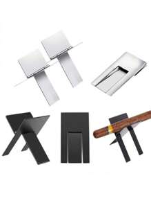 1 pieza Soporte de cigarro portátil de acero inoxidable, Soporte de cigarro plegable y ajustable, Antideslizante y estable, Accesorio de herramienta de cigarro de metal creativa