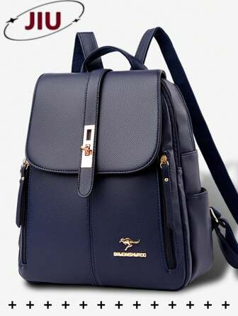 防盗PU软皮双肩包女士钱包，多功能时尚日用包，多口袋轻便旅行包，大容量简约书包，便捷书包，适合学生、护士、教师、商务人士、旅行度假、商务出行、日常通勤、购物、办公、约会、徒步、训练、工作、生日礼物、节日礼物、背包