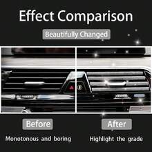 5 pezzi di strisce decorative per bocchette d'aria dell'auto con cristalli diamantati glitterati - Bianco - Visualizzare 5