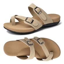 Women Sandals Airy Platform Design Lightweight Walking Sandals Comfort - 駝色 - 查看 5