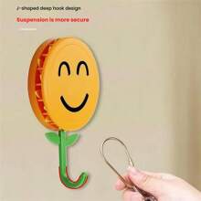 1/2PCS Sunflower Wall Hooks - Stretchable Self-Adhesive No Drill Hooks For Kitchen,Office,Door (ABS Material) Cute Flower Hooks For Keys,Towels,Home Decor